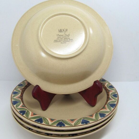 Mikasa Potter's Touch Sausalito Soup Bowls 8.25" Discontinued Pattern set of 4 - Picture 9 of 12